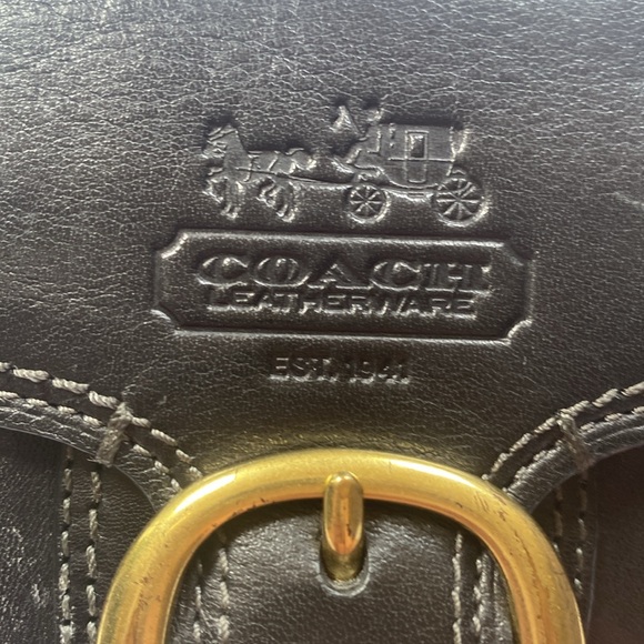 Beautiful black and Tiffany blue leather coach trifold wallet - Picture 2 of 13